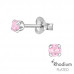 Round 3mm Sterling Silver Basic Ear Studs with Cubic Zirconia