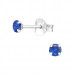 Silver Round 3mm Ear Studs with Cubic Zirconia