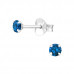 Silver Round 3mm Ear Studs with Cubic Zirconia