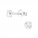 Silver Round 4mm Ear Studs with Crystals