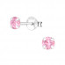 Silver Round 4mm Ear Studs with Cubic Zirconia