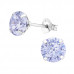 Silver Round 7mm Ear Studs with Cubic Zirconia