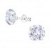 Silver Round 8mm Ear Studs with Cubic Zirconia