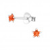 Silver Star 3mm Ear Studs with Cubic Zirconia