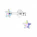 Silver Star 4mm  Ear Studs with Cubic Zirconia