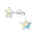 Silver Star 6mm Ear Studs with Cubic Zirconia