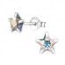 Silver Star 6mm Ear Studs with Cubic Zirconia