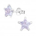 Silver Star 7mm Ear Studs with Cubic Zirconia