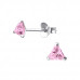 Silver Triangle 4mm Ear Studs with Cubic Zirconia