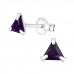 Silver Triangle 6mm Ear Studs with Cubic Zirconia