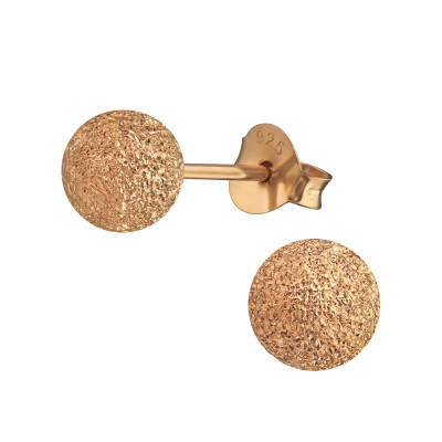 Silver Ball 6mm Ear Studs with Diamond Dust