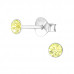 Silver 3mm Round Ear Studs with Crystal