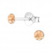 Silver 3mm Round Ear Studs with Crystal