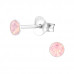 Silver 3mm Round Ear Studs with Crystal