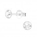 Silver 4mm Round Ear Studs with Crystal