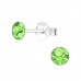 Silver 4mm Round Ear Studs with Crystal