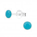 Silver 4mm Round Ear Studs with Crystal