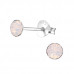 Silver 4mm Round Ear Studs with Crystal