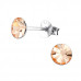 Silver 5mm Round Ear Studs with Crystals