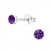 Silver Round 4mm Ear Studs with Crystals