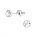 Silver Round 4mm Ear Studs with Crystals