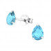 Silver Pear 4x6mm Ear Studs with Cubic Zirconia