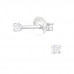 Silver Birthstone Round 2mm Ear Studs with Cubic Zirconia