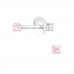 Silver Birthstone Round 2mm Ear Studs with Cubic Zirconia