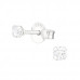 Silver Round 2.5mm Ear Studs with Cubic Zirconia