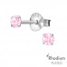 Silver Round 3mm Ear Studs with Cubic Zirconia