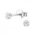 Silver Round 3mm Ear Studs with Cubic Zirconia