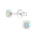 Silver 4mm Round Ear Studs with Cubic Zirconia