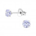 Silver 4mm Round Ear Studs with Cubic Zirconia