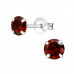 Silver Round 5mm Birthstone Ear Studs with Cubic Zirconia