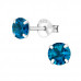 Silver Round 5mm Birthstone Ear Studs with Cubic Zirconia