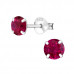 Silver Round 5mm Birthstone Ear Studs with Cubic Zirconia