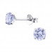 Silver Round 5mm Ear Studs with Cubic Zirconia