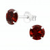 Silver 6mm Round Birthstone Ear Studs with Cubic Zirconia