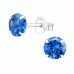 Silver 6mm Round Birthstone Ear Studs with Cubic Zirconia