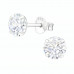 Silver 6mm Round Birthstone Ear Studs with Cubic Zirconia