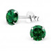 Silver 6mm Round Birthstone Ear Studs with Cubic Zirconia