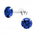 Silver 6mm Round Birthstone Ear Studs with Cubic Zirconia