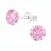 Silver 6mm Round Birthstone Ear Studs with Cubic Zirconia