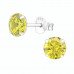 Silver 6mm Round Birthstone Ear Studs with Cubic Zirconia