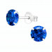 Silver Round 6mm Ear Studs with Cubic Zirconia