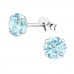 Silver Round 6mm Ear Studs with Cubic Zirconia