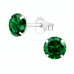 Silver Round 6mm Ear Studs with Cubic Zirconia