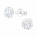 Silver Round 6mm Ear Studs with Cubic Zirconia