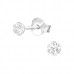 Silver Round 3mm Ear Studs with Cubic Zirconia