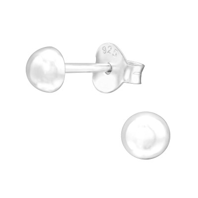 Silver 4mm Half Ball Basic Ear Studs